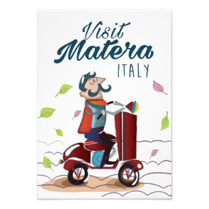 Photo Matera Italie Dessin Animé Scooter impression de v