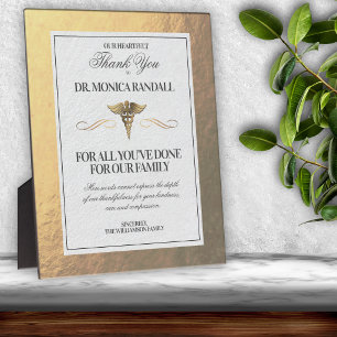 Photo Medical Professional Personalized Thank You Plaque