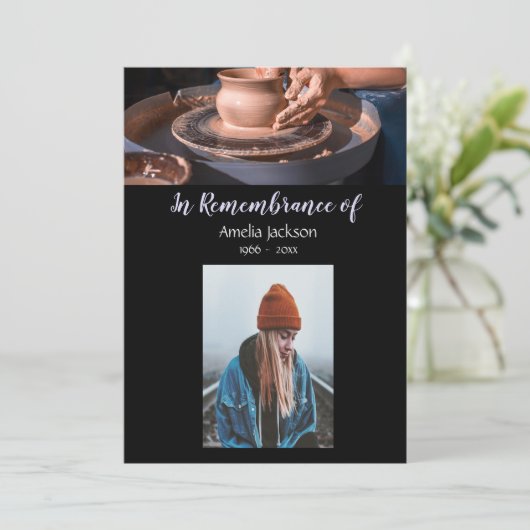 Photo Memorial Invitation Pottery Potter Clay (Debout devant)