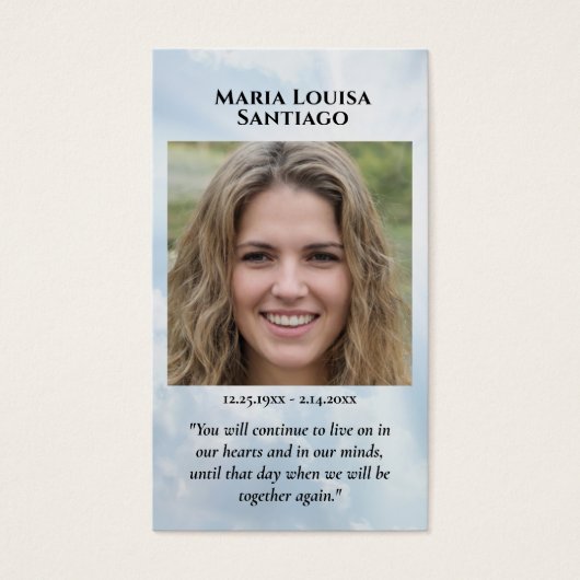 Photo Memorial Keepsaké (Devant)