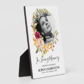 Photo Memorial Plaque aquarelle Rose Gold Frame (Côté)