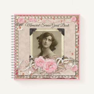 Photo Memorial Service Rose Angel Gems Livre d'or