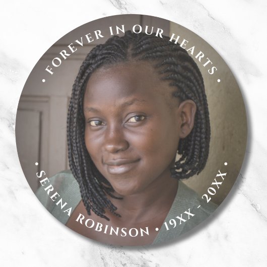 Photo Memorial Tribute Ronde Sticker