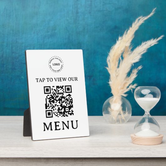 Photo Menu QR Code Restaurant | Plaque 5" x 7" (Côté)