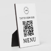 Photo Menu QR Code Restaurant | Plaque 5" x 7" (Côté)