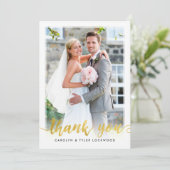 PHOTO MERCI à main écriture feuille or feuille (Debout devant)