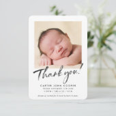 PHOTO MERCI calligraphie moderne nouveau bébé (Debout devant)