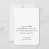 PHOTO MERCI calligraphie moderne nouveau bébé (Dos)