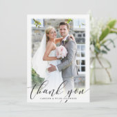 PHOTO MERCI élégant script calligraphie noir (Debout devant)