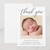 PHOTO MERCI élégante calligraphie nouveau bébé (Devant / Derrière)