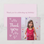 Photo Merci Enfants Anniversaire Cœurs Modernes Vi (Devant / Derrière)