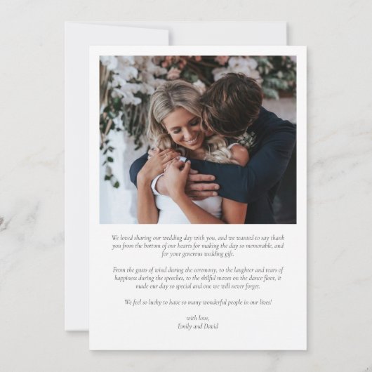 Photo Merci Mariage Lettré à la main (Dos)