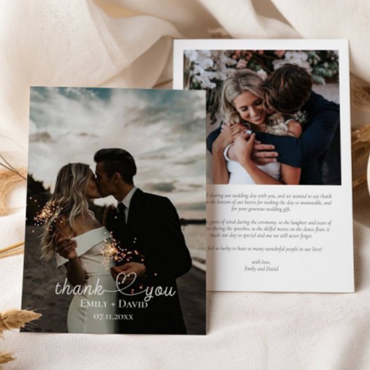 Photo Merci Mariage Lettré à la main