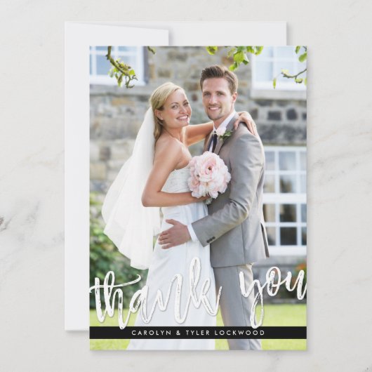 PHOTO MERCI moderne écriture manuscrite blanche (Devant)