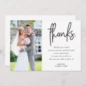 PHOTO MERCI moderne noir décontracté écriture (Devant / Derrière)