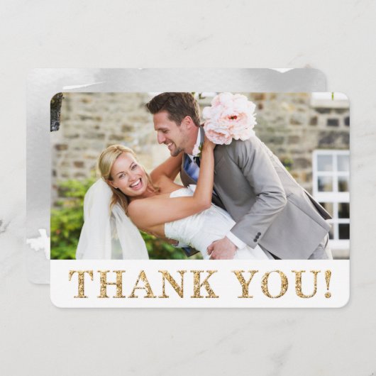 PHOTO MERCI or mignon parties scintillant texte ma (Devant / Derrière)