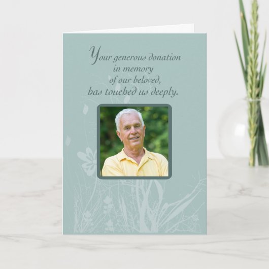 Photo, Merci pour la donation dans la mémoire, F (Devant)