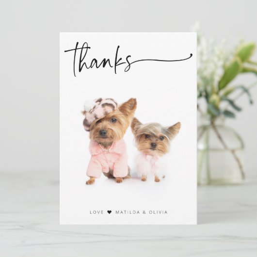 PHOTO MERCI script simple moderne (Debout devant)