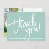 PHOTO MERCI simple brosse moderne lettres menthe (Devant / Derrière)