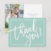 PHOTO MERCI simple moderne brosse lettrage menthe (Devant / Derrière)