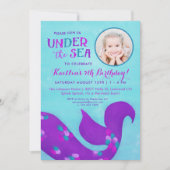 Photo Mermaid Invitations d'anniversaire "Sous la (Devant)