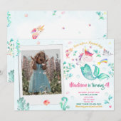 Photo mermicorn invitation anniversaire Girl Magic (Devant / Derrière)