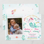 Photo mermicorn invitation anniversaire pour deux  (Devant / Derrière)