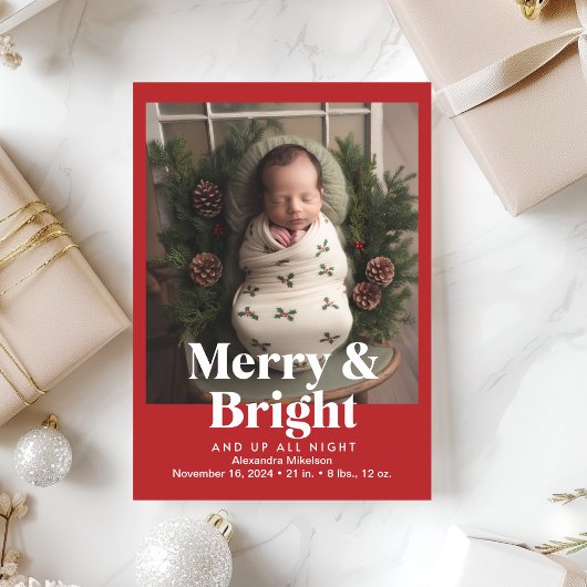 Photo Merry et Bright Faire-part de naissance