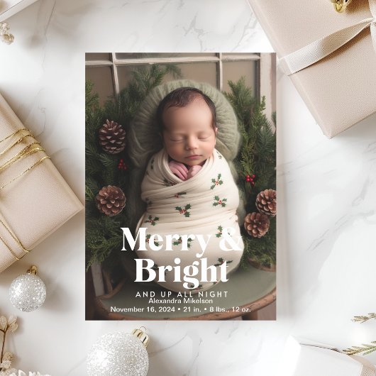 Photo Merry et Bright Faire-part de naissance
