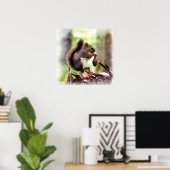 Photo mignonne d'une petite affiche d'écureuil (Bureau à domicile)