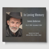 Photo Minimal Dark Painted Memorial Livre d'invité (Recto)