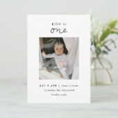 Photo minimale 1er anniversaire Invitation (Debout devant)