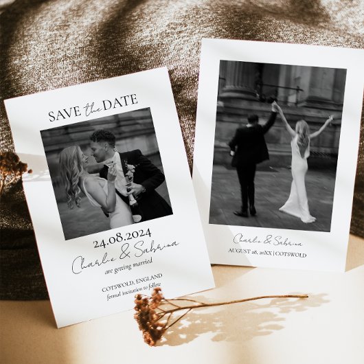 Photo minimale Enregistrer la date Faire-part de m