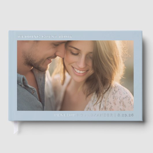 Photo Minimaliste Bleu Romantique (Recto)