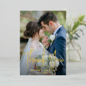 Photo minimaliste Carte de remerciements Mariage m (Debout devant)