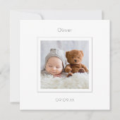 Photo minimaliste moderne Faire-part de naissance (Devant)