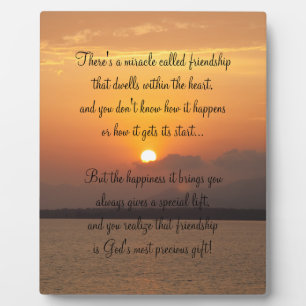Photo Miracle de l'amitié Poem Plaque