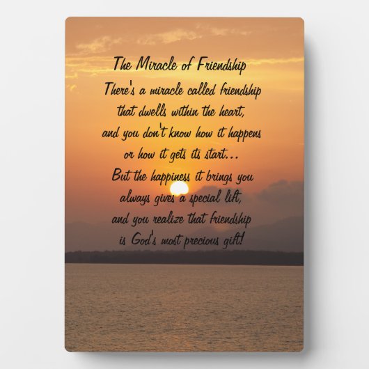 Photo Miracle de l'amitié Poem Plaque (Devant)