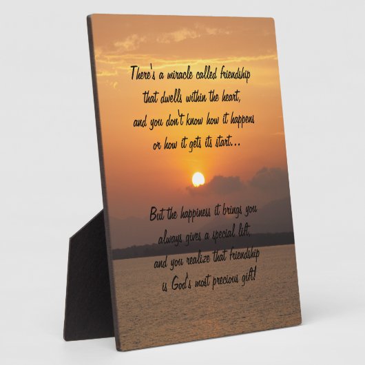 Photo Miracle de l'amitié Poem Plaque (Côté)