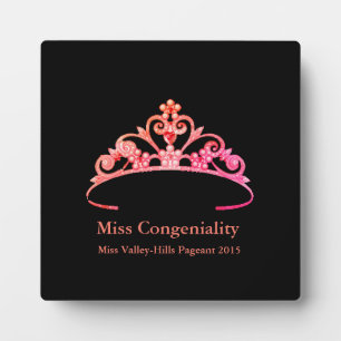Photo Miss America Orange Rose Tiara Crown Awards Plaque