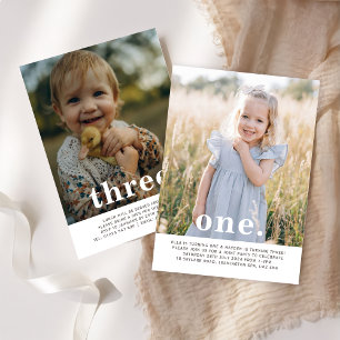 Photo mixte à deux côtés Anniversaire - Invitation