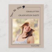 Photo mocha beige Graduation Save the Date Flyer (Voorkant)