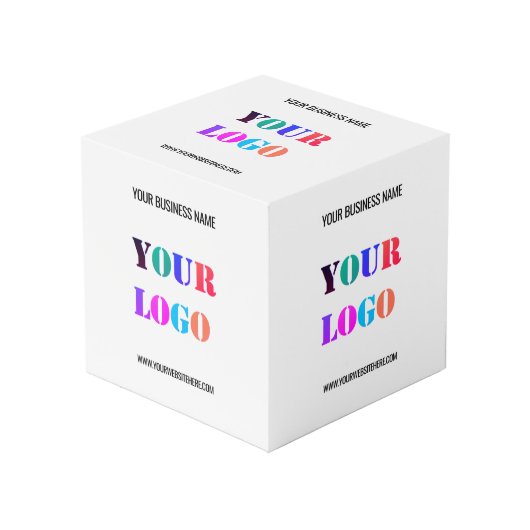 Photo Modèle de cube promotionnel avec texte de logo d'e (Angle devant)