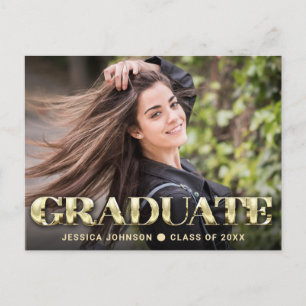 PHOTO Modern Elegant Graduation Party Invitation Briefkaart