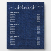 Photo Modern Professional Business Price List Plaque (Devant)