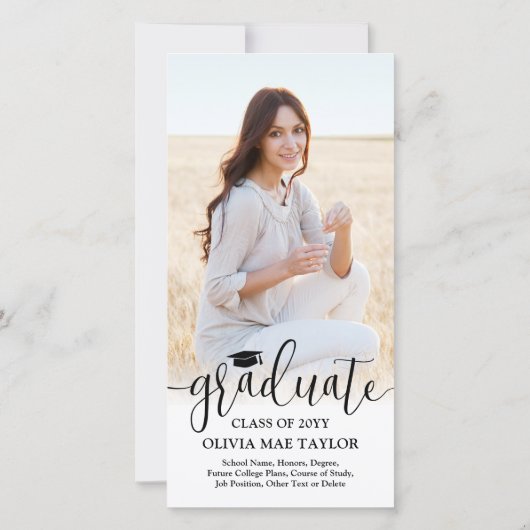 Photo & Modern Script Graduation Party Invitation (Dos)