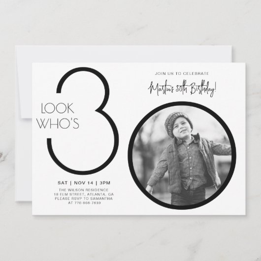 Photo moderne 30e anniversaire Invitation (Devant)