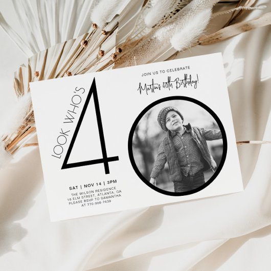 Photo moderne 40e anniversaire Invitation