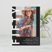 Photo moderne 50th Birthday Party Invitation (Debout devant)