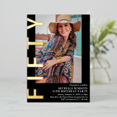 Photo moderne 50th Birthday Party Invitation (Debout devant)